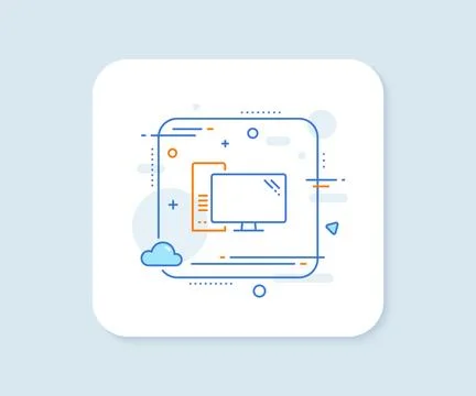 Computer line icon. PC component sign. Monitor with case. Vector Stock-Illustration