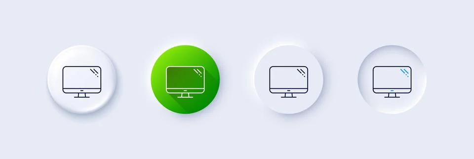 Computer line icon. PC component sign. Monitor symbol. Line icons. Vector Stock-Illustration