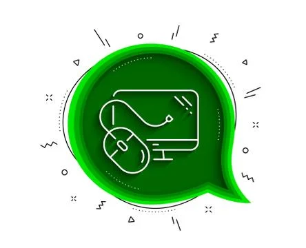 Computer line icon. PC mouse component sign. Monitor symbol. Vector Stock Illustration