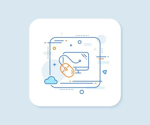 Computer line icon. PC mouse component sign. Monitor symbol. Vector Stock-Illustration