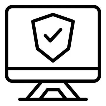 Computer line icon vector illustration isolated on white background Stock Illustration