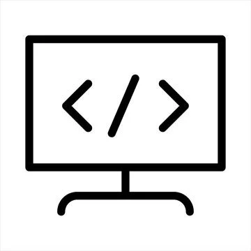 Computer line icon vector illustration isolated on white background Stock Illustration