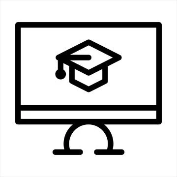 Computer line icon vector illustration isolated on white background Stock Illustration