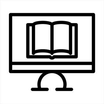 Computer line icon vector illustration isolated on white background Illustrazione stock