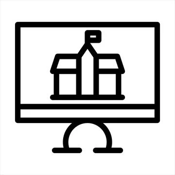 Computer line icon vector illustration isolated on white background Illustrazione stock
