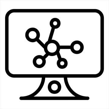 Computer line icon vector illustration isolated on white background Illustrazione stock