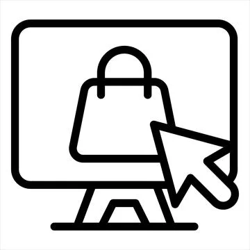 Computer line icon vector illustration isolated on white background Illustrazione stock