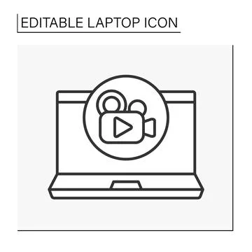 Computer line icone Illustrazione stock