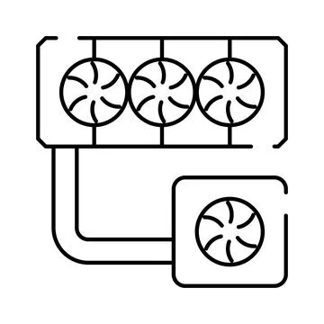 Computer liquid cooling system for high performance pc Stock Illustration