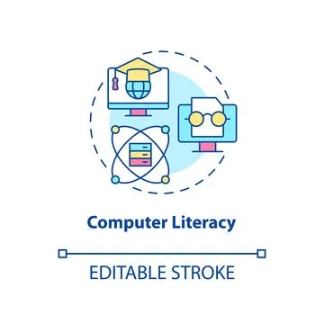 Computer literacy concept icon Ilustración de archivo