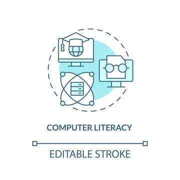 Computer literacy turquoise concept icon Illustrazione stock