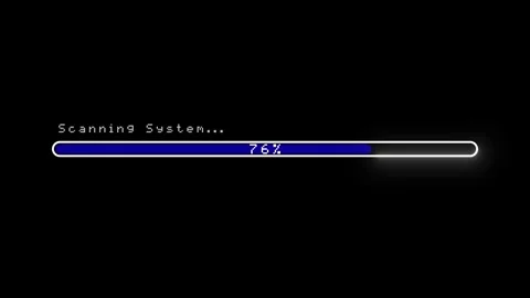 Computer Loading Bar Glitch Effect Animation 0 To 100 Black Screen 4K Stockbeeldmateriaal 340920154