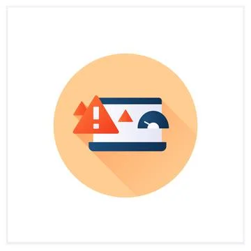 Computer loading flat icon Illustrazione stock