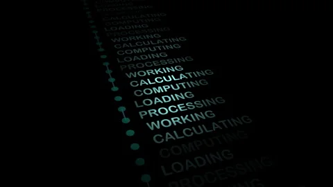 Computer loading progress working text highlighted on user screen Stock Footage 320936932