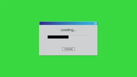 Computer loading window with progress bar animation isolated on green background Stock-Footage 333093981