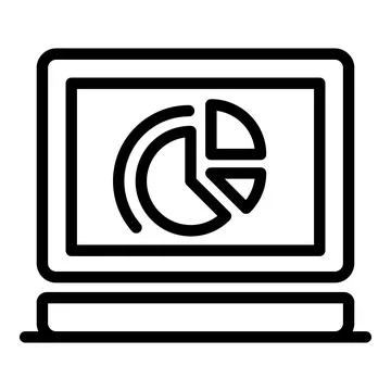 Computer loan chart icon, outline style Illustrazione stock