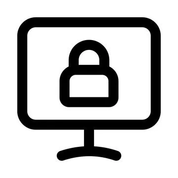 Computer lock icon. Editable line icon. Professional and modern outline ico.. Illustrazione stock