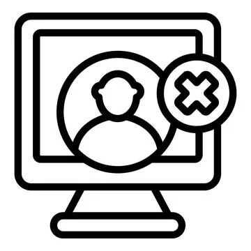 Computer lock icon outline vector. User cyber Stock Illustration
