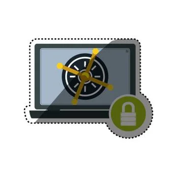 Computer lock security privacy Stock Illustration