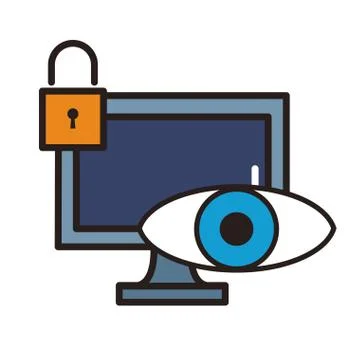 Computer locked symbol Illustrazione stock