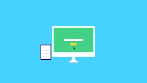 Computer Login Screen Animation with Mouse Cursor Stock Footage 346712327