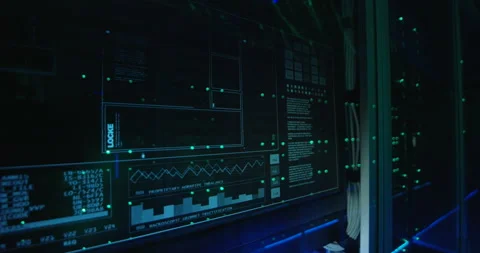 Computer login screen in a modern data c... | Stock Video | Pond5