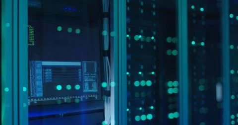 Computer login screen in a modern data center Stock Photos
