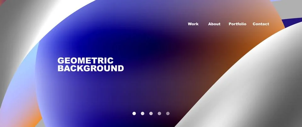 Computer logo with blue and orange circle gradient background Stock Illustration