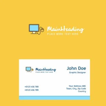 Computer  logo Design with business card template. Elegant corporate identity Stock Illustration