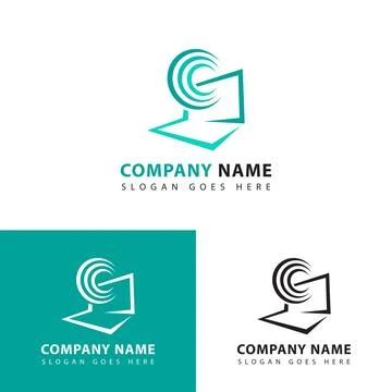 Computer logo design Stock Illustration