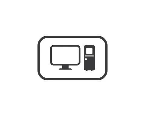 Computer  logo icon vector illustration Illustrazione stock