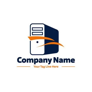 Computer logo, PC Logo Template vector symbol. Illustrazione stock