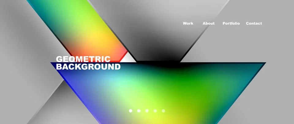 Computer logo with rainbow arrow on gray background Stock Illustration