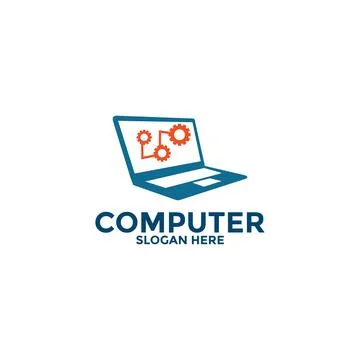 Computer logo template. Computer repair logo , Software development vector .. Stock Illustration