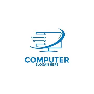 Computer logo template. Computer repair logo , Software development vector .. Stock Illustration