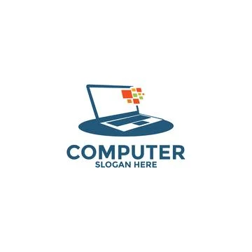 Computer logo template. Computer repair logo , Software development vector .. Stock Illustration