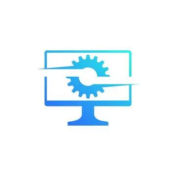 Computer logo Vector icon design illustration Stock Illustration