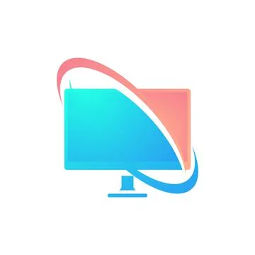 Computer logo Vector icon design illustration Illustrazione stock