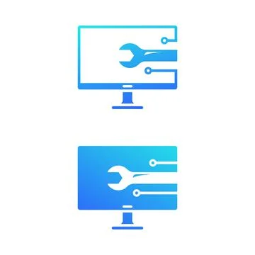 Computer logo Vector icon design illustration Stock Illustration