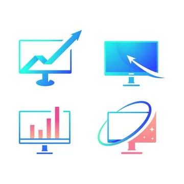 Computer logo Vector icon design illustration Illustrazione stock