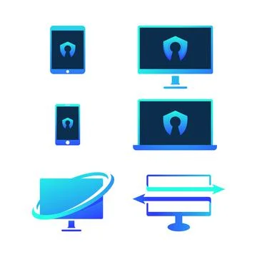 Computer logo Vector icon design illustration Illustrazione stock