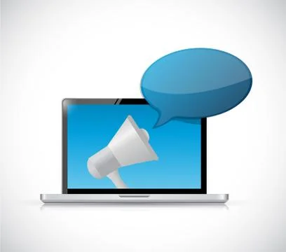 Computer loudspeaker message icon Stock Illustration