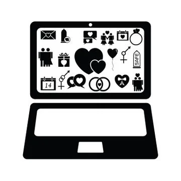 Computer love concept Stock Illustration