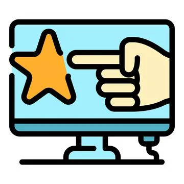 Computer loyalty program icon color outline vector イラスト素材