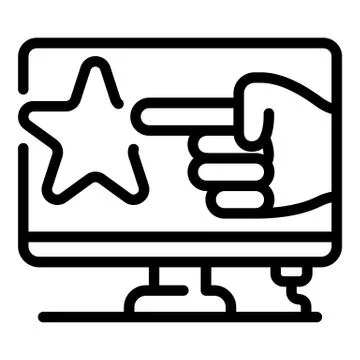 Computer loyalty program icon, outline style Illustration