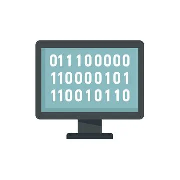 Computer machine learning icon flat isolated vector Stock Illustration