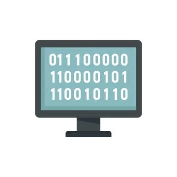 Computer machine learning icon flat isolated Stock Illustration