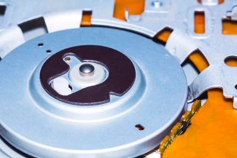 Computer in macro. Various details of computer components in closeup. Stock Photos