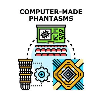 Computer made phantasms technology operating concept イラスト素材