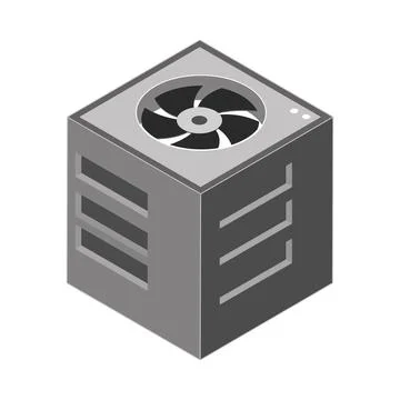 Computer mainboard and fan Stock Illustration